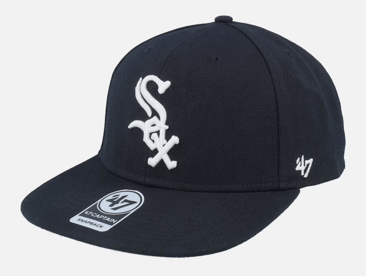Chicago White Sox Sure Shot Captain Black Snapback - 47 Brand