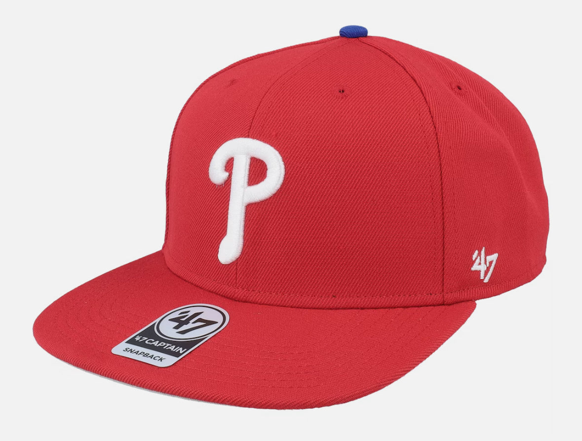 Philadelphia Phillies Replica Sure Shot Captain Red Snapback - 47 Brand