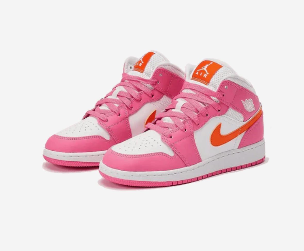 Jordan 1 Mid pinksicle safety orange