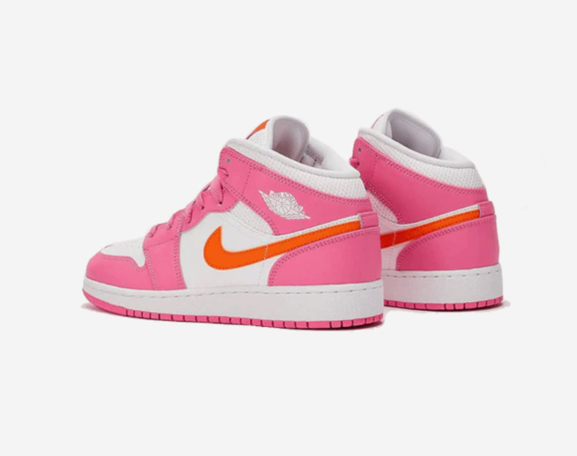 Jordan 1 Mid pinksicle safety orange