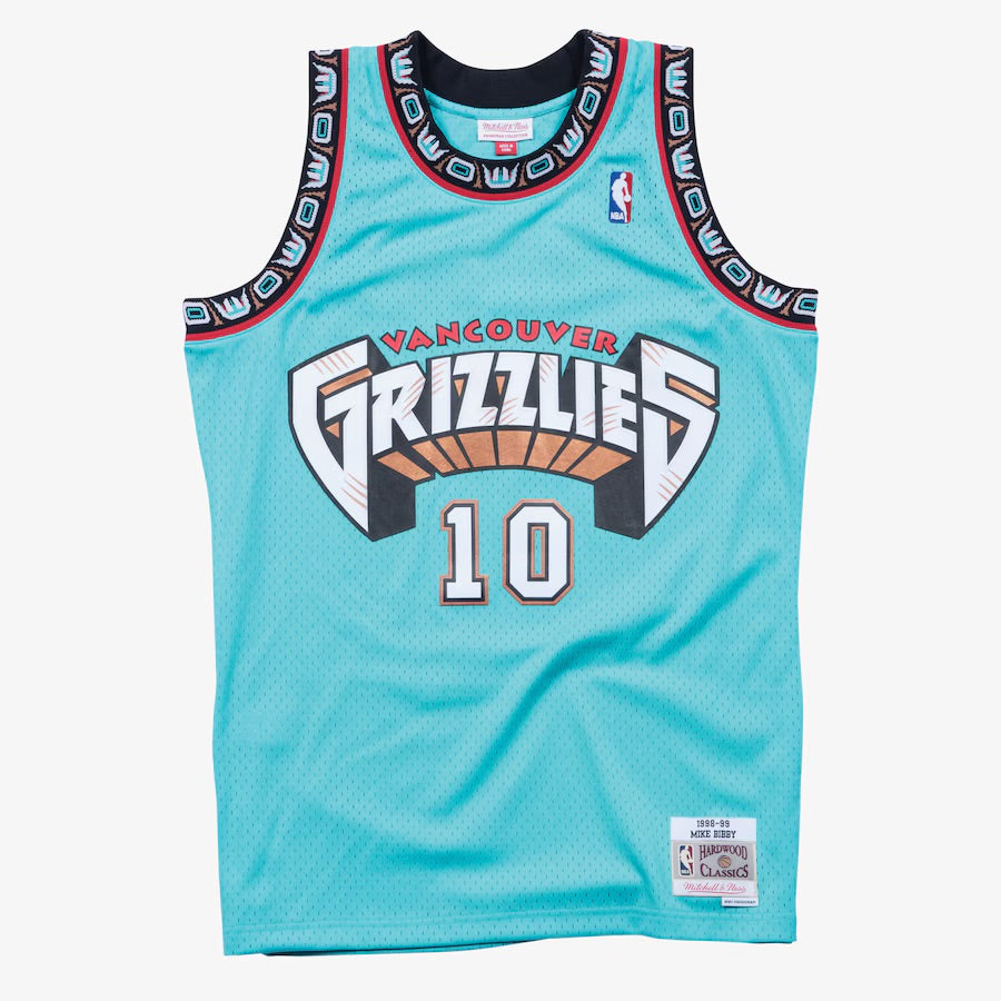 Men's Mike Bibby Turquoise Vancouver Grizzlies 1998/99 Hardwood Classics Swingman Player Jersey