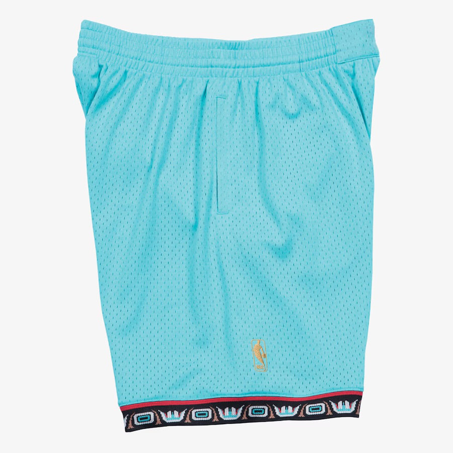 Men's Turquoise Vancouver Grizzlies Hardwood Classics 1996/97 Road Swingman Shorts