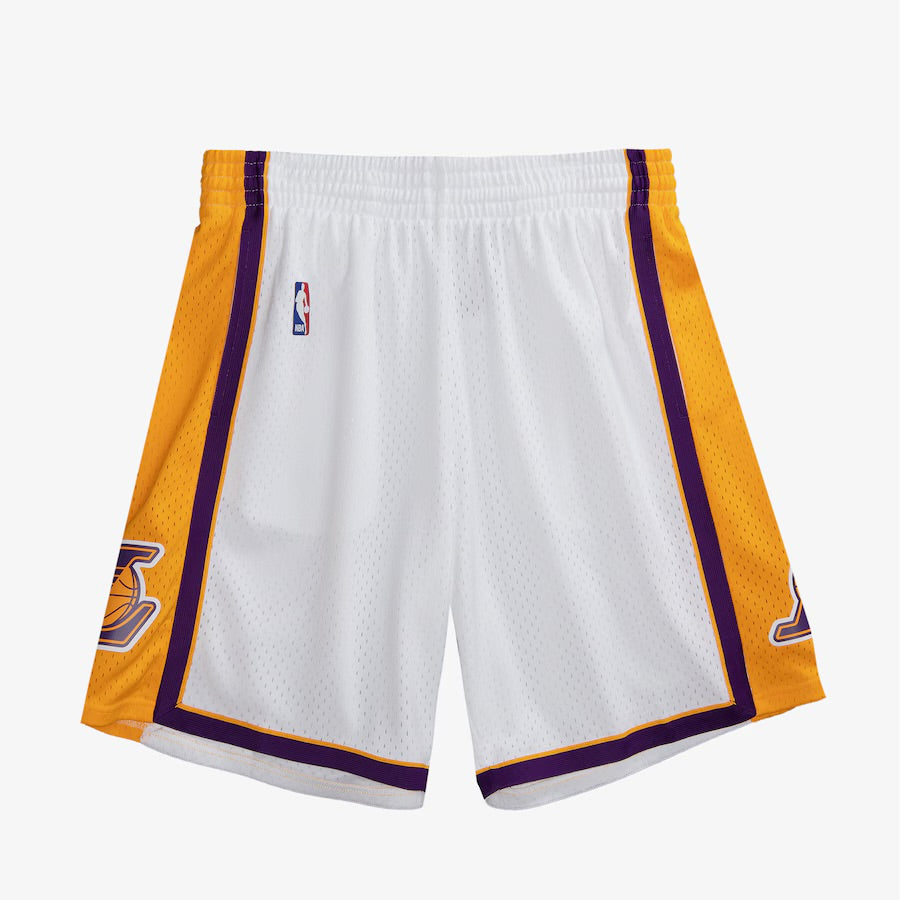 Men's White Los Angeles Lakers 2009/10 Hardwood Classics Swingman Basketball Shorts