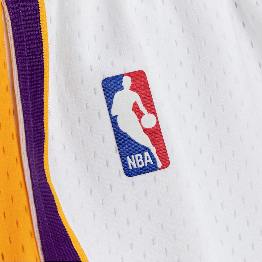 Men's White Los Angeles Lakers 2009/10 Hardwood Classics Swingman Basketball Shorts