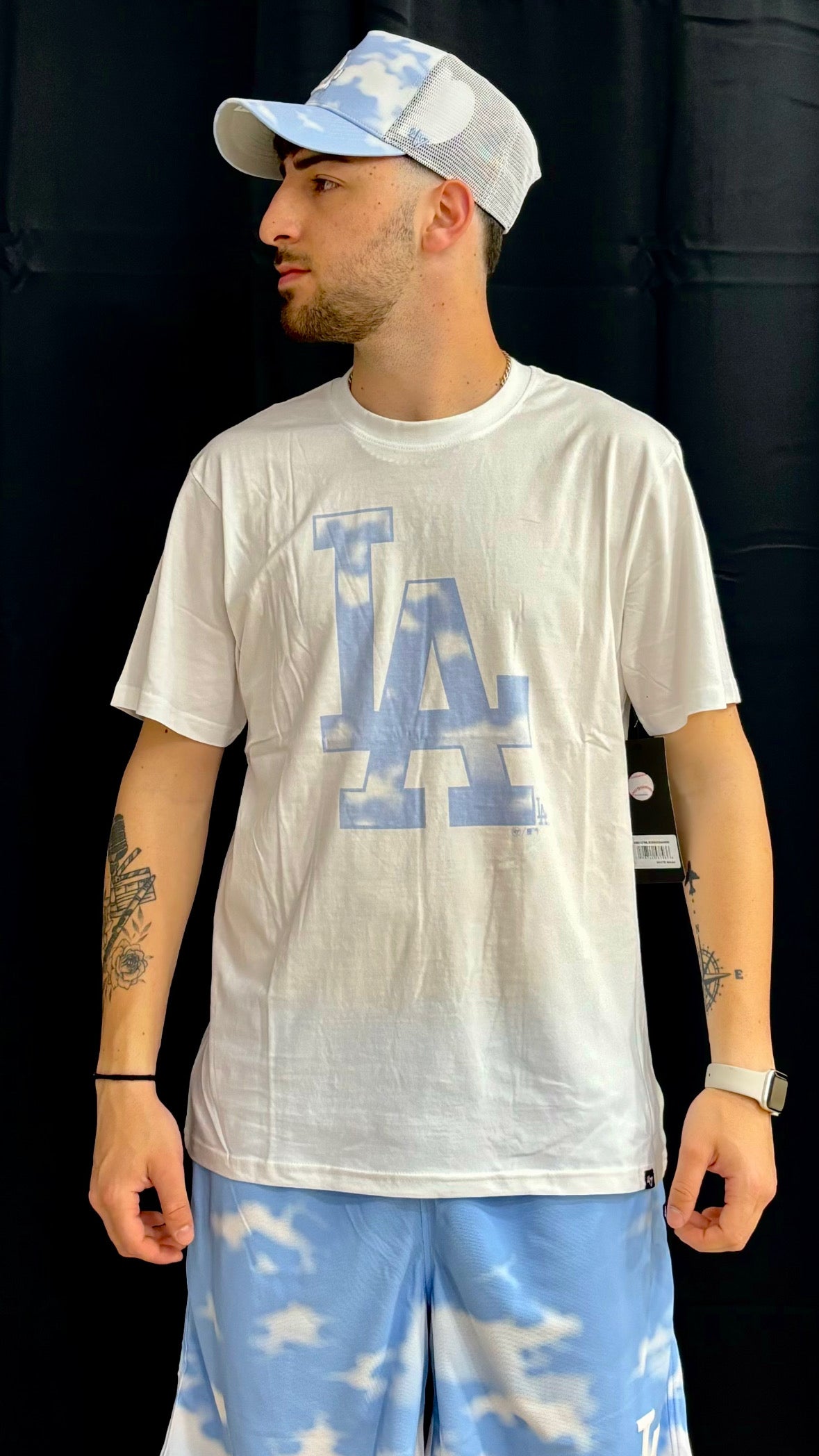 47’ t-shirt Los Angeles white wash