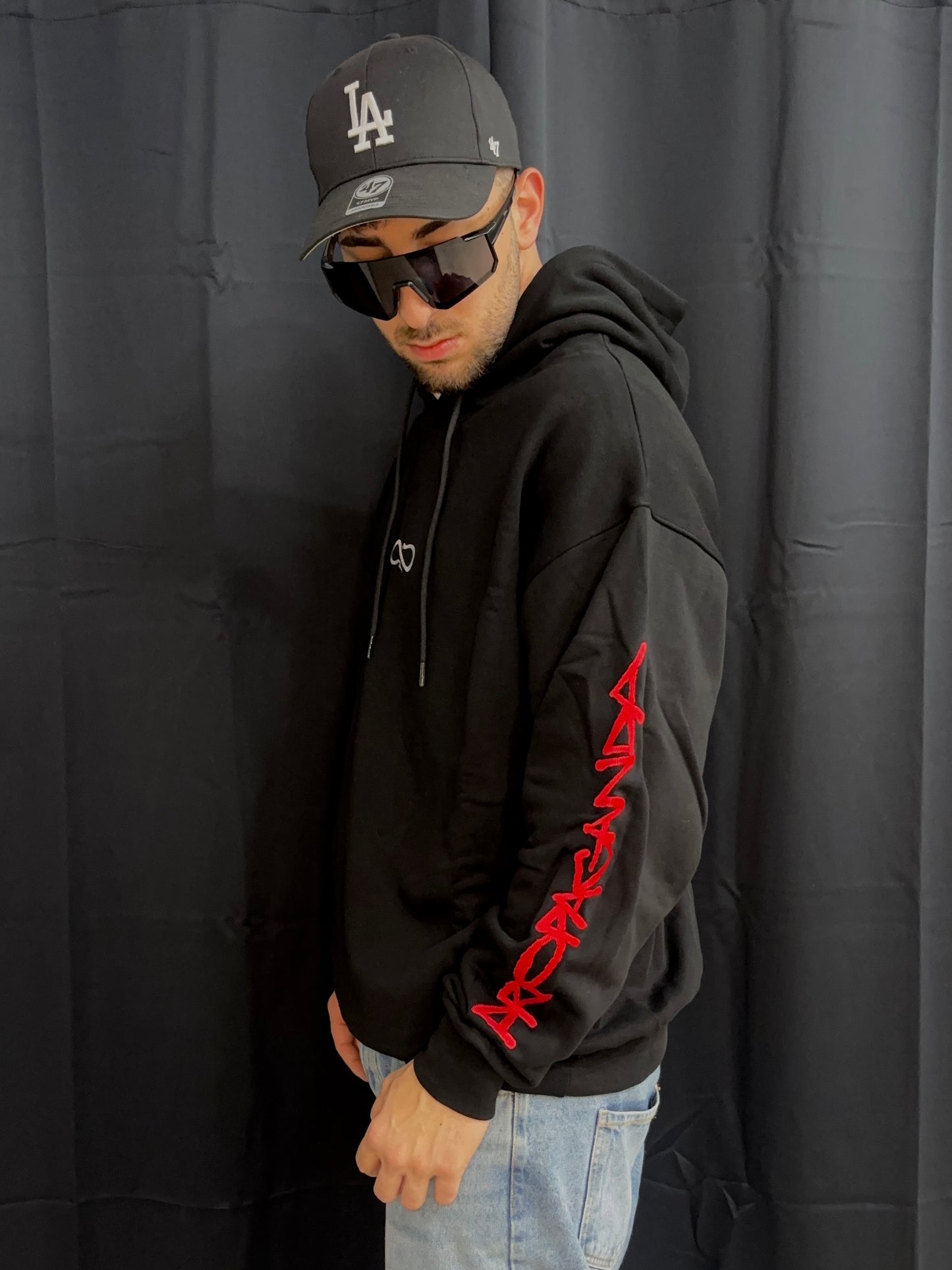 Hoodie script embroidery