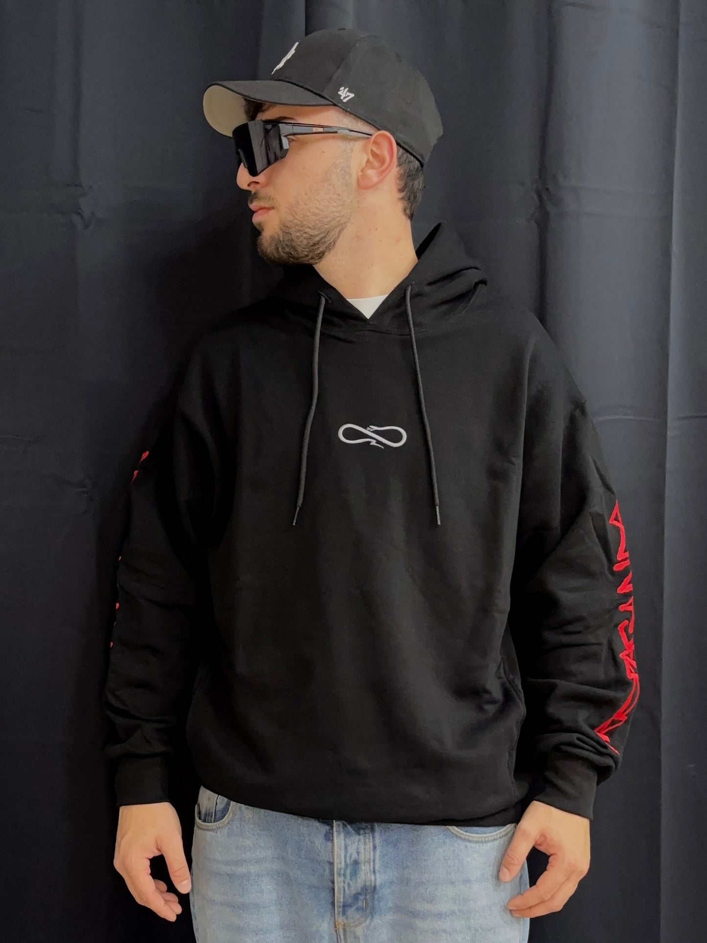 Hoodie script embroidery