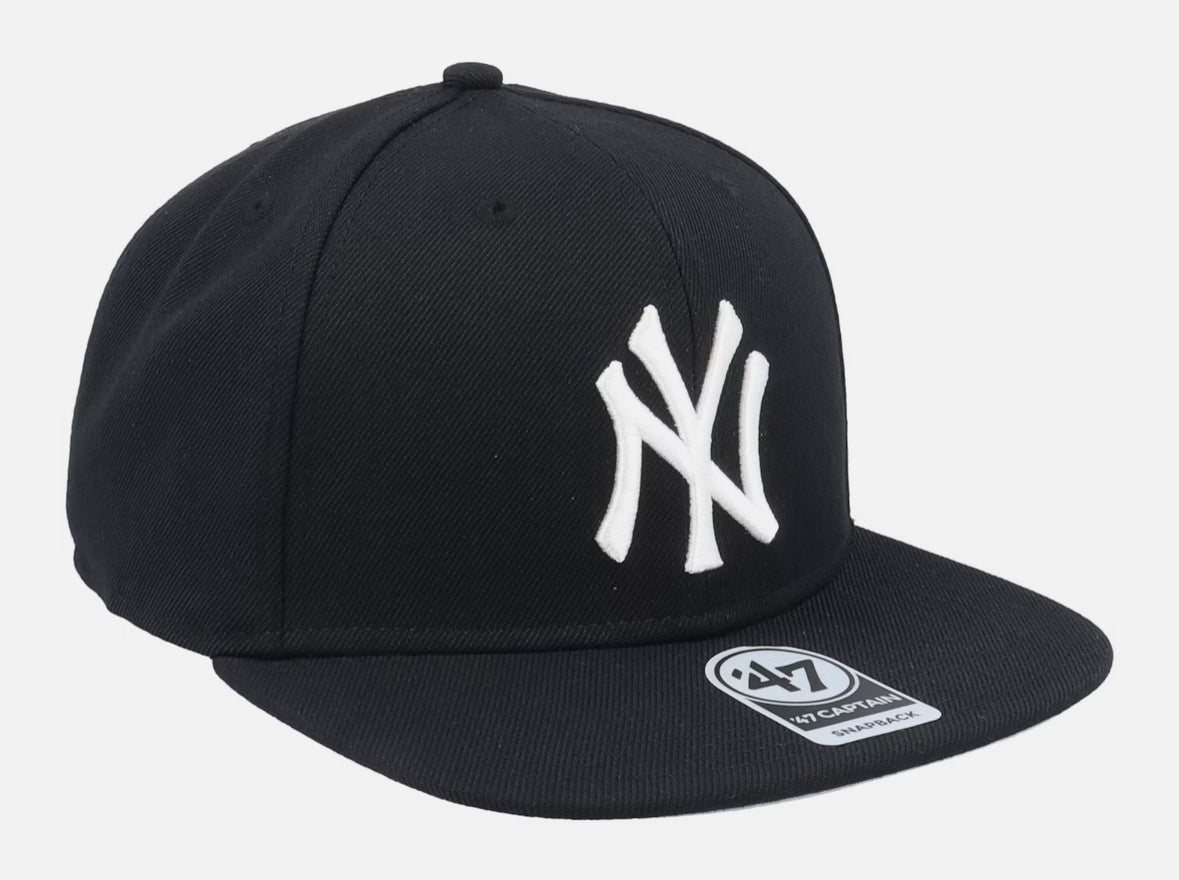 NY Yankees No Shot Black/White Snapback - 47 Brand