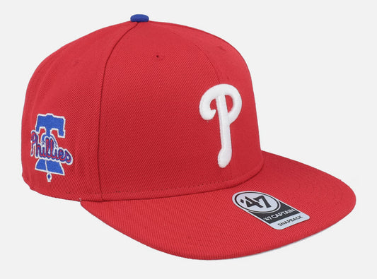 Philadelphia Phillies Replica Sure Shot Captain Red Snapback - 47 Brand
