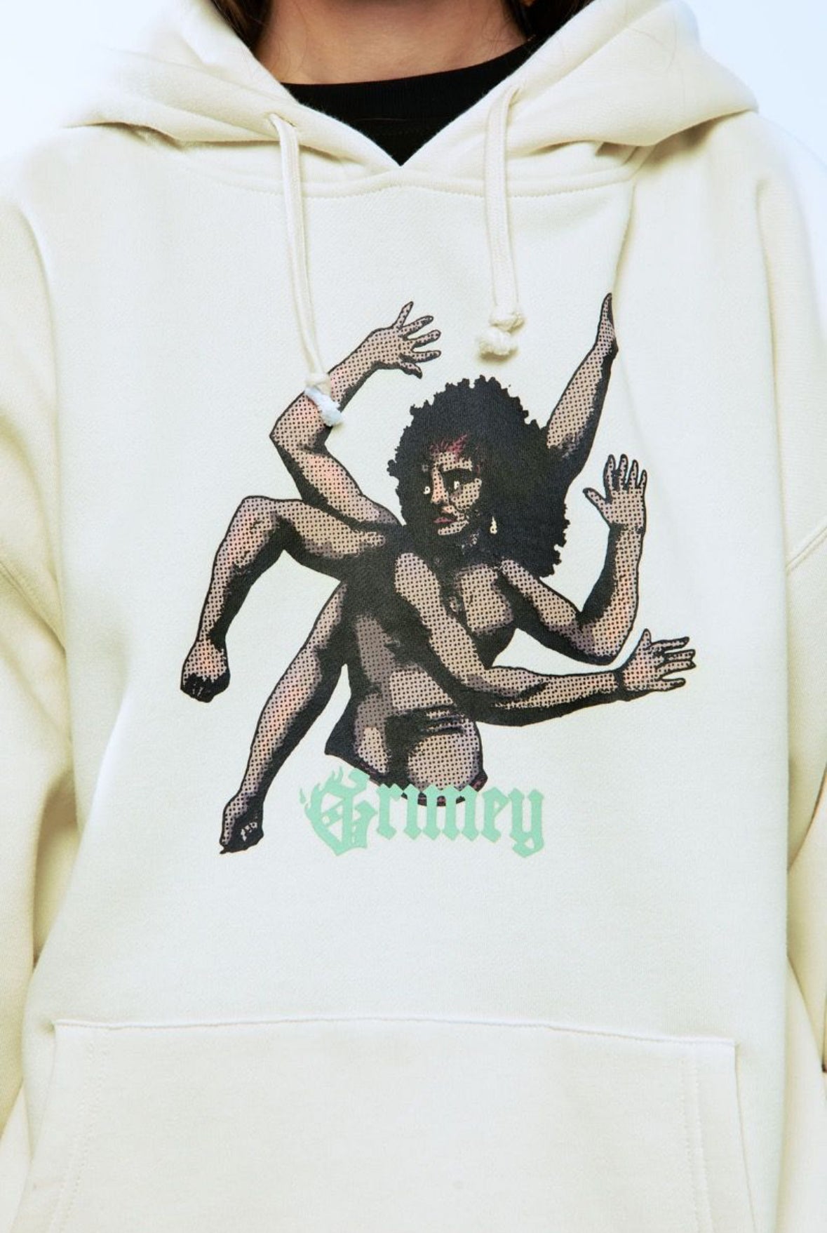 Grimey Saoirse Divine Council Boxy Hoodie Off White
