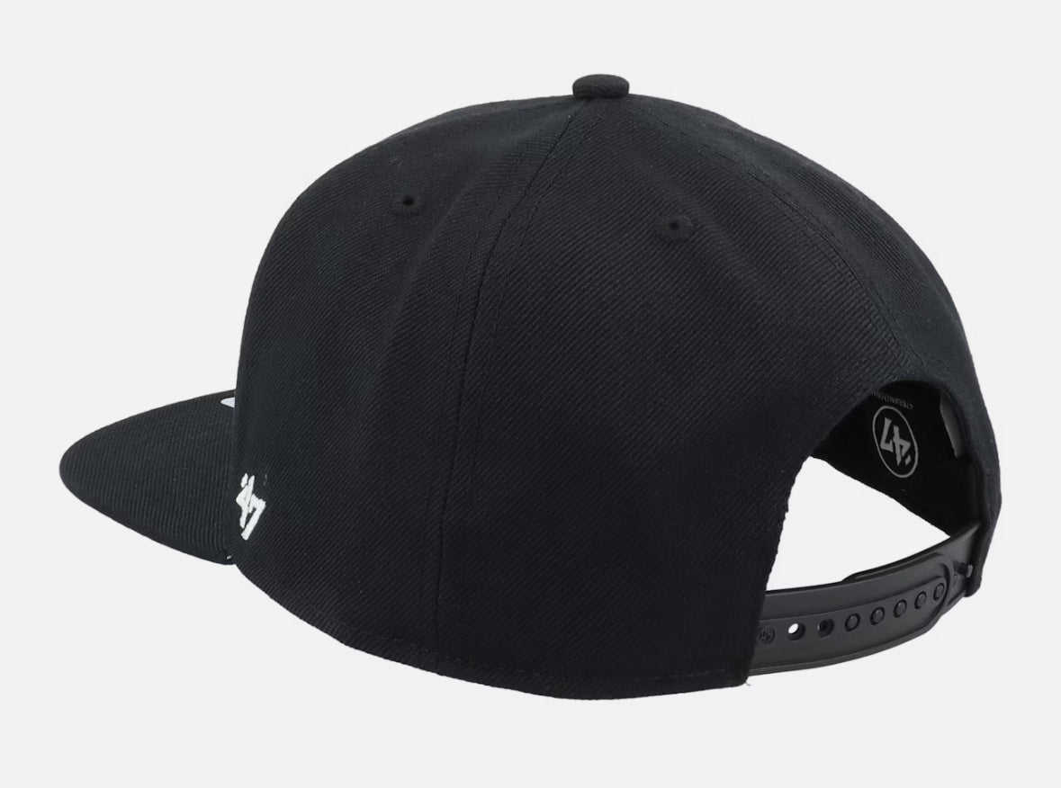 NY Yankees No Shot Black/White Snapback - 47 Brand