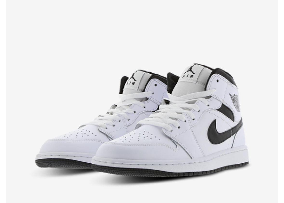Jordan 1 mid Black/white