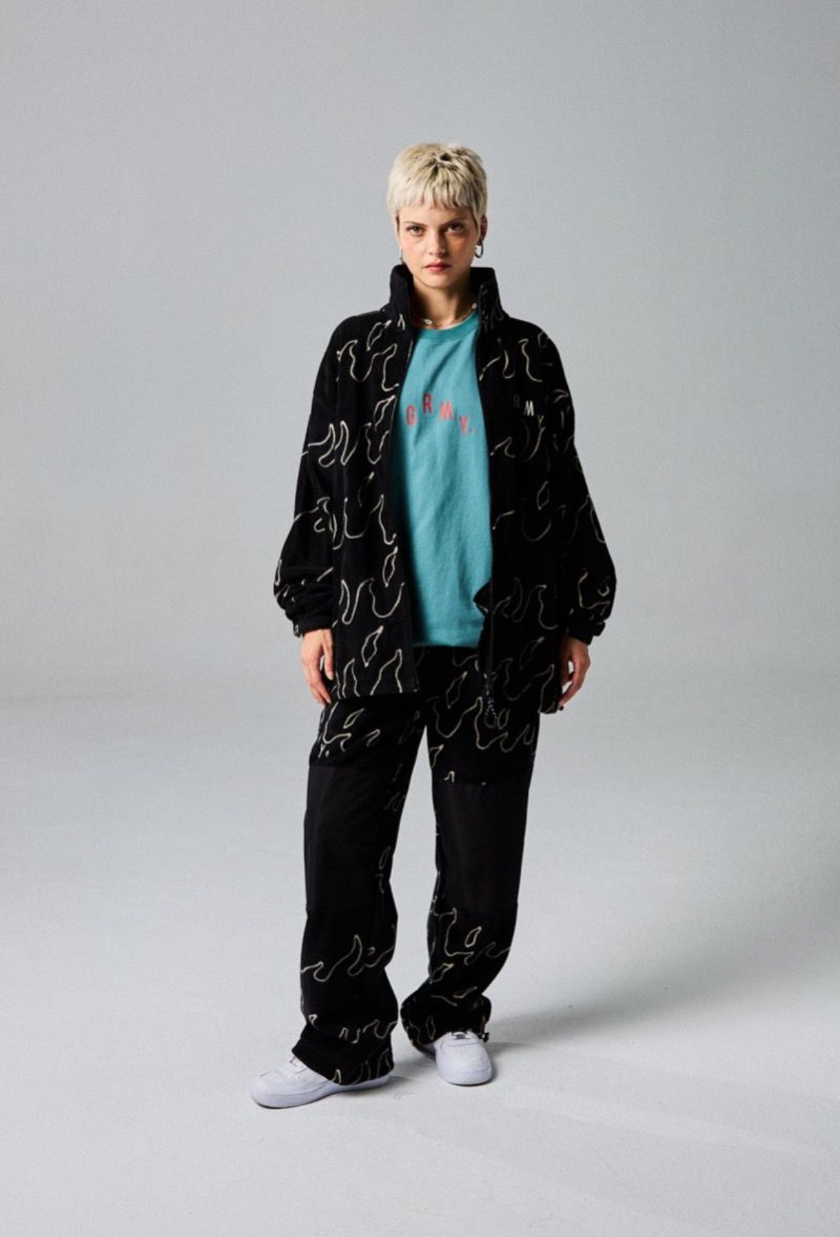 Grimey Voodoo Child Polar Fleece Track Pants Black