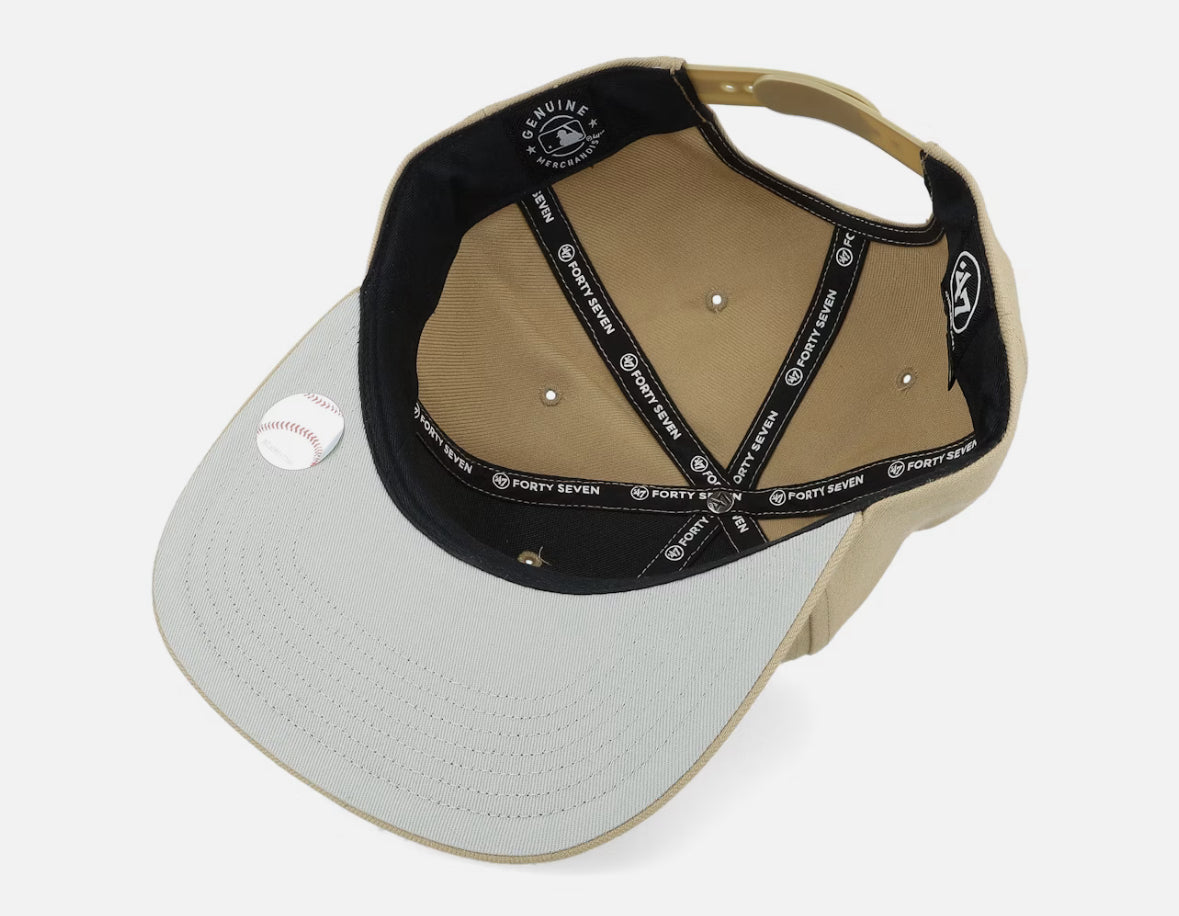 New York Yankees No Shot Captain Khaki/White Snapback - 47 Brand