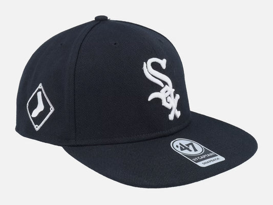 Chicago White Sox Sure Shot Captain Black Snapback - 47 Brand