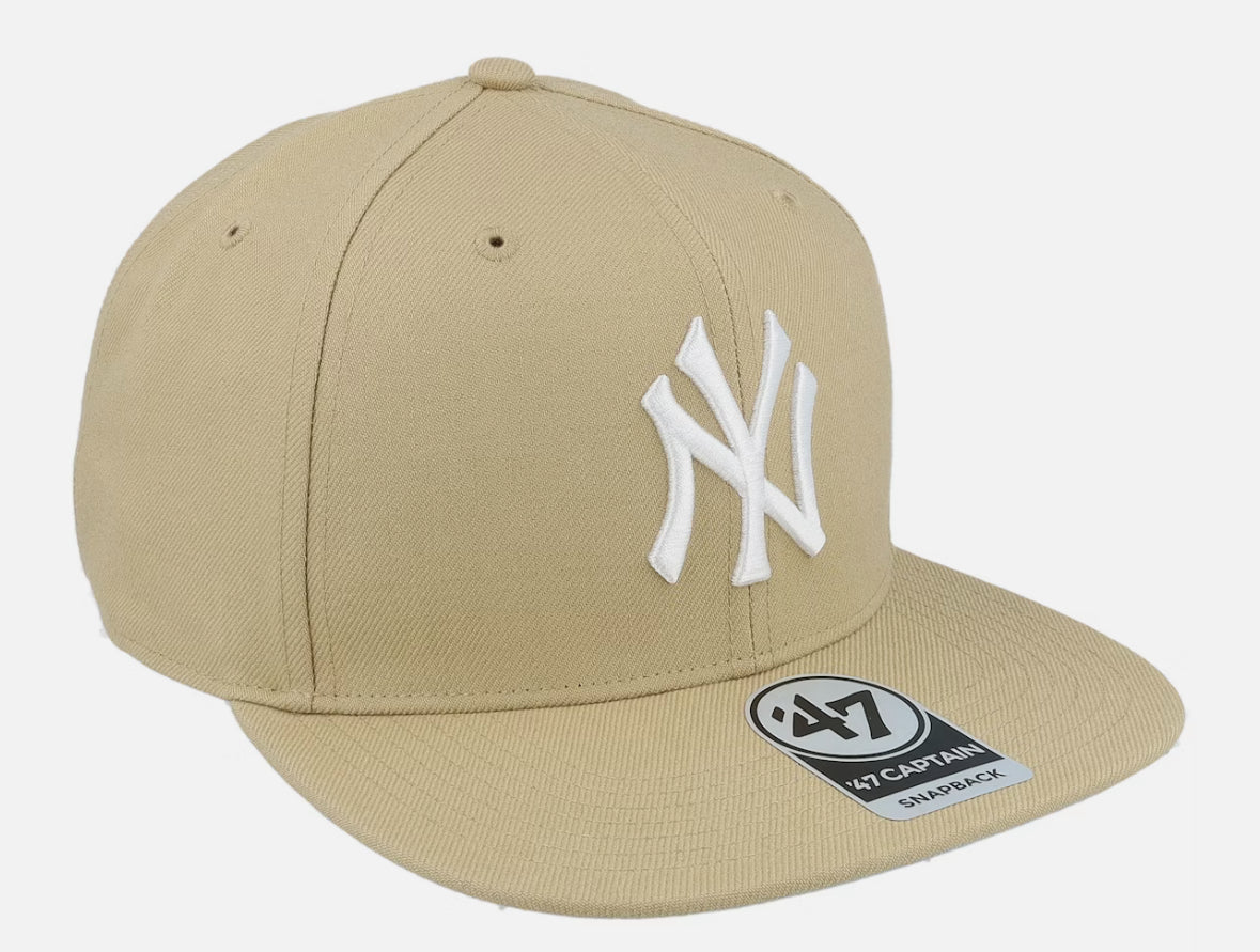 New York Yankees No Shot Captain Khaki/White Snapback - 47 Brand