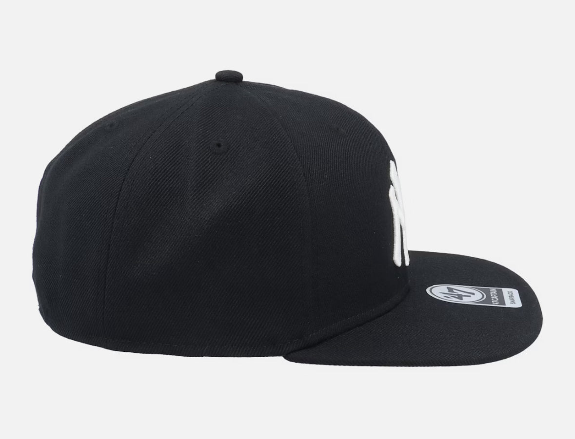 NY Yankees No Shot Black/White Snapback - 47 Brand