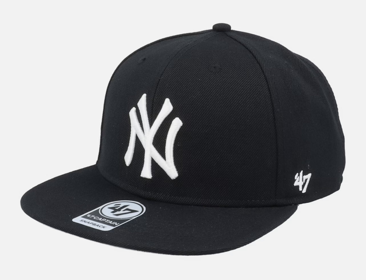 NY Yankees No Shot Black/White Snapback - 47 Brand