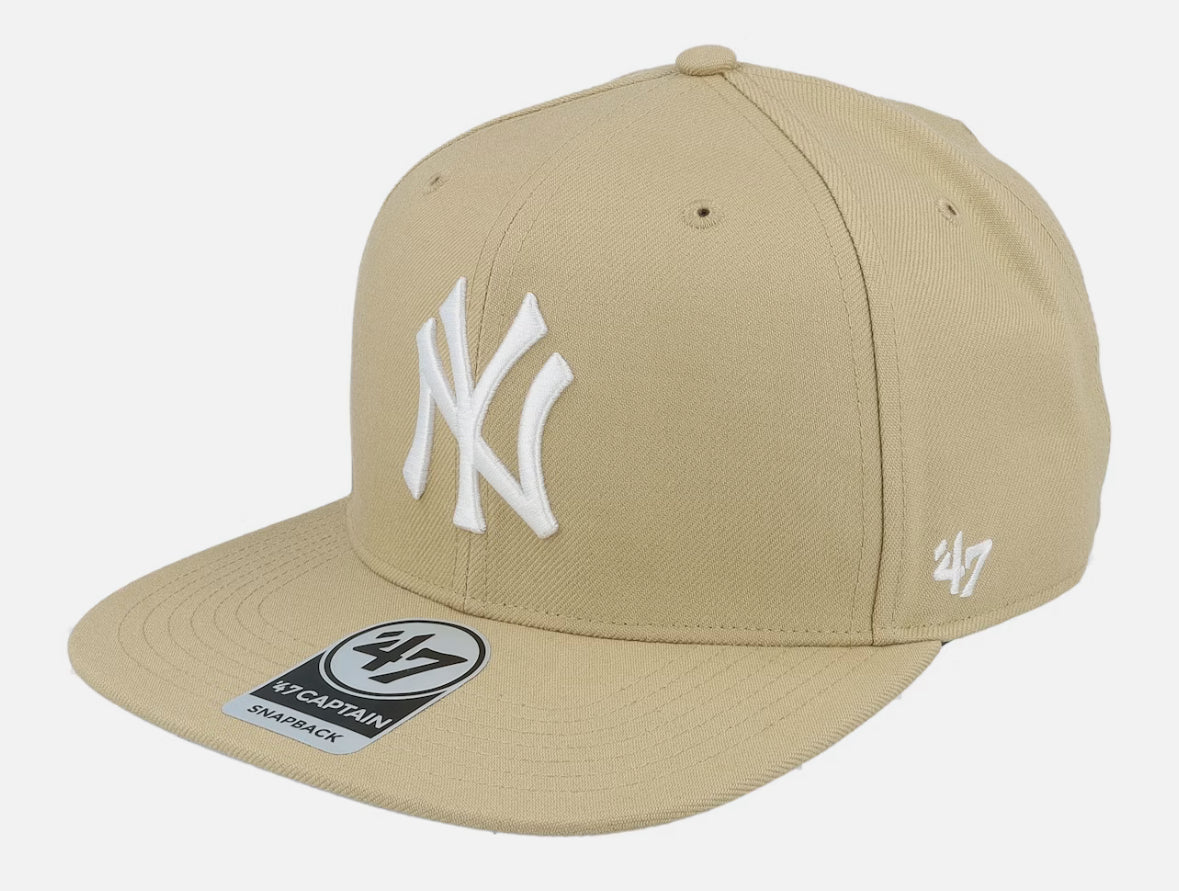 New York Yankees No Shot Captain Khaki/White Snapback - 47 Brand