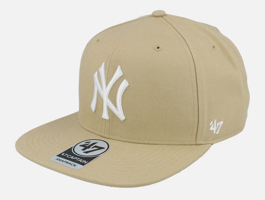 New York Yankees No Shot Captain Khaki/White Snapback - 47 Brand