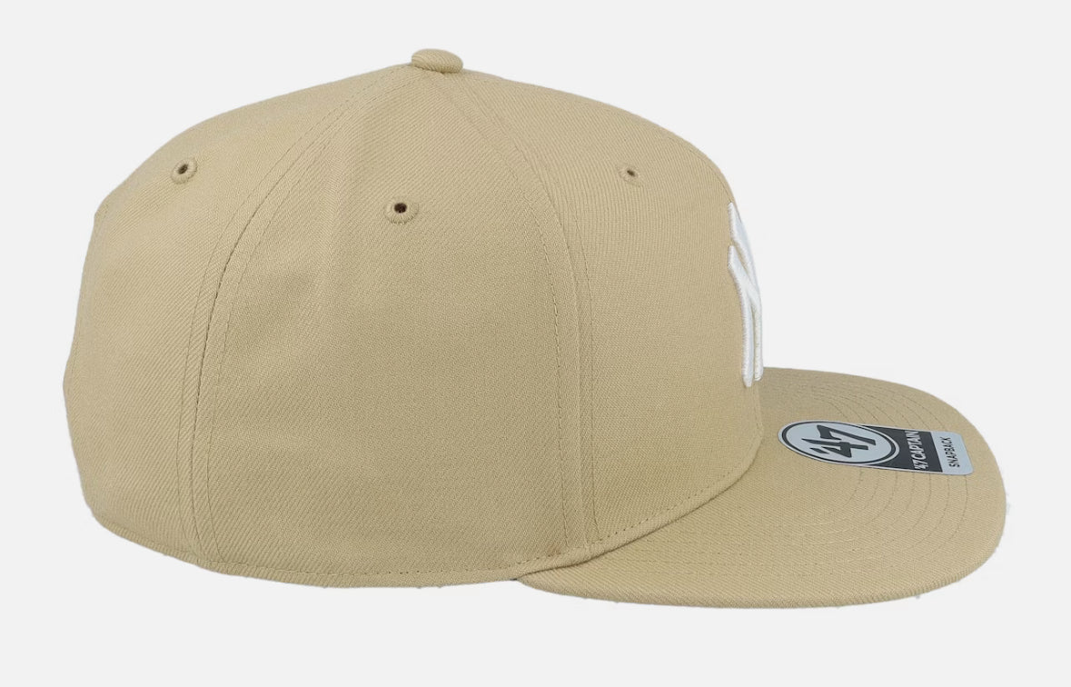 New York Yankees No Shot Captain Khaki/White Snapback - 47 Brand