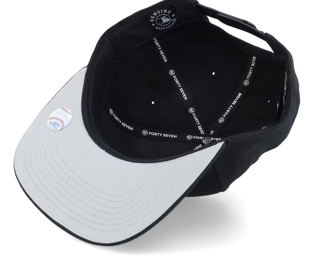 NY Yankees No Shot Captain Black Outline Snapback - 47 Brand