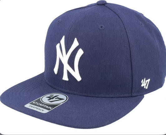 New York Yankees No Shot Captain Light Navy Snapback - 47 Brand