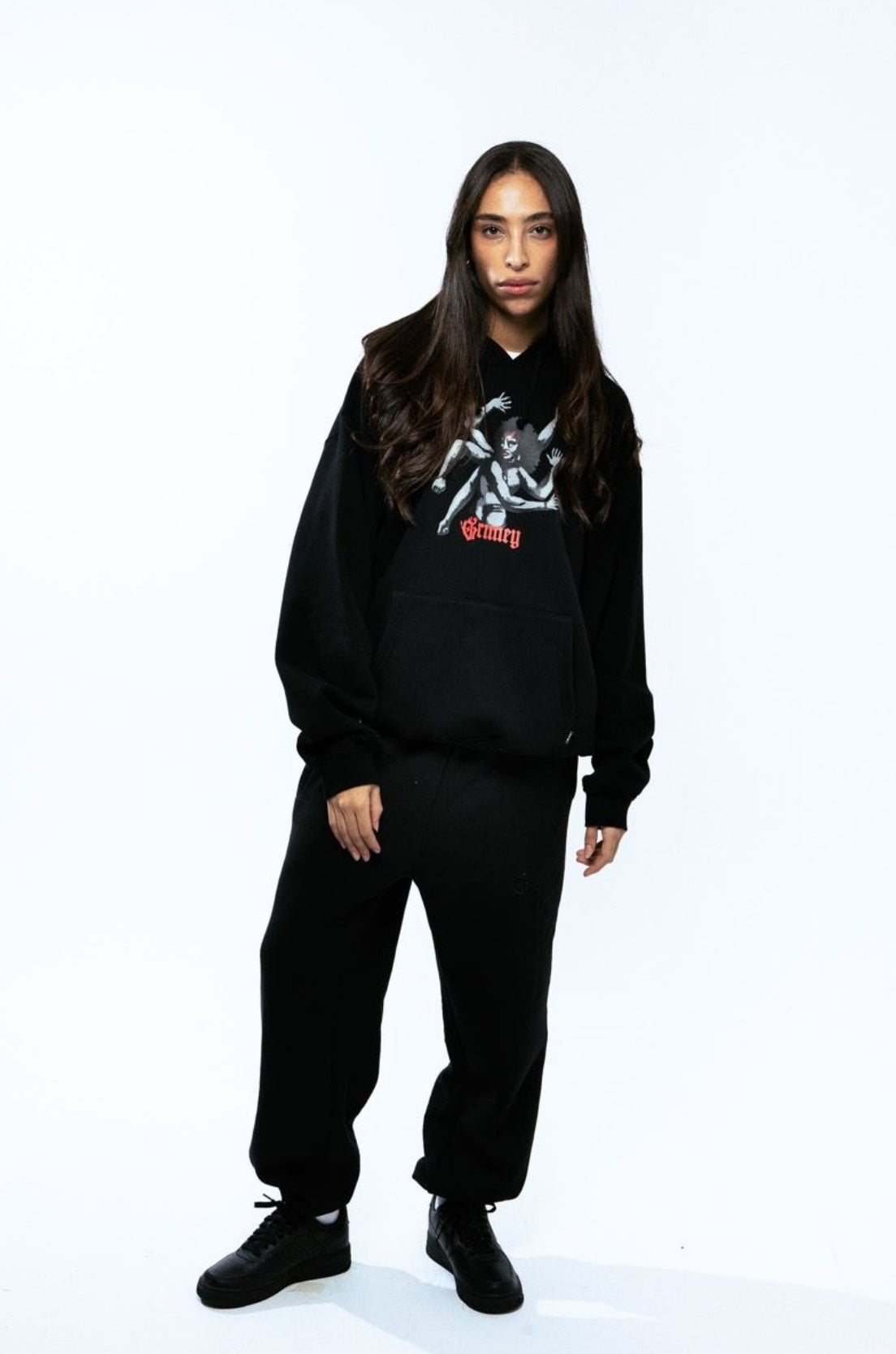 Sudadera Grimey Boxy Saoirse Divine Council Black