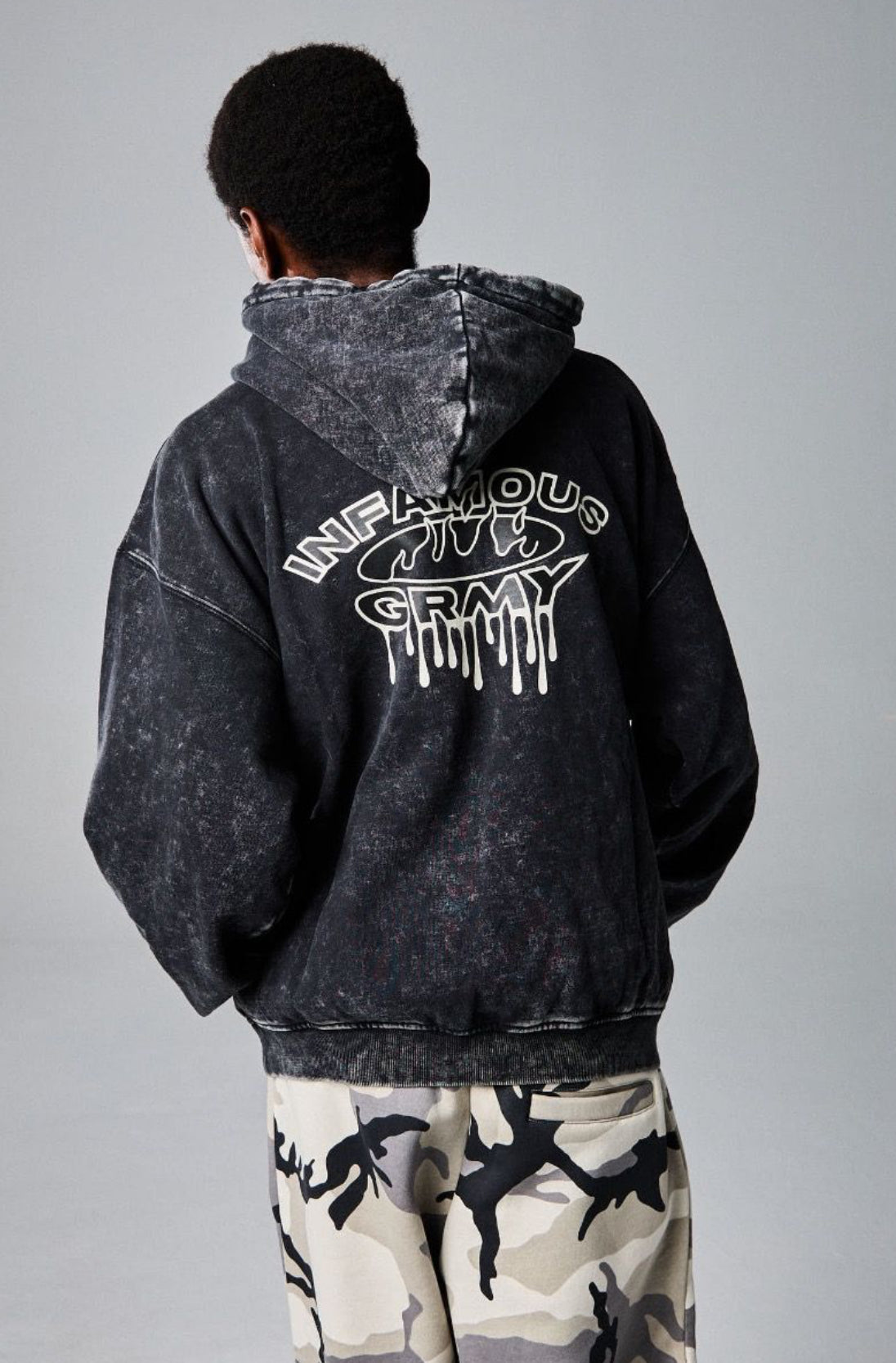 Grimey Follow The Dollar Washed Boxy Hoodie Washed Black