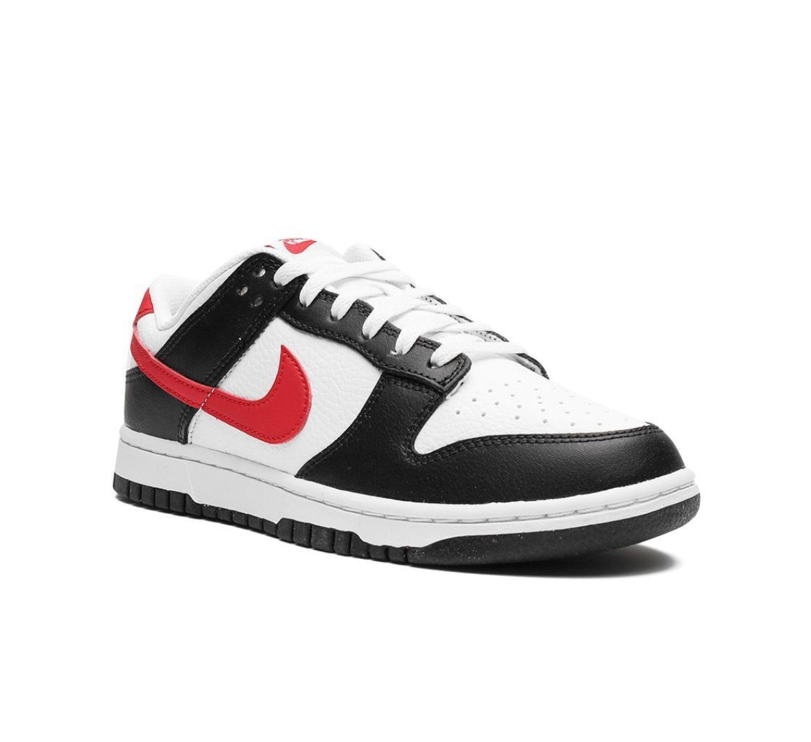 Dunk low panda swoosh red