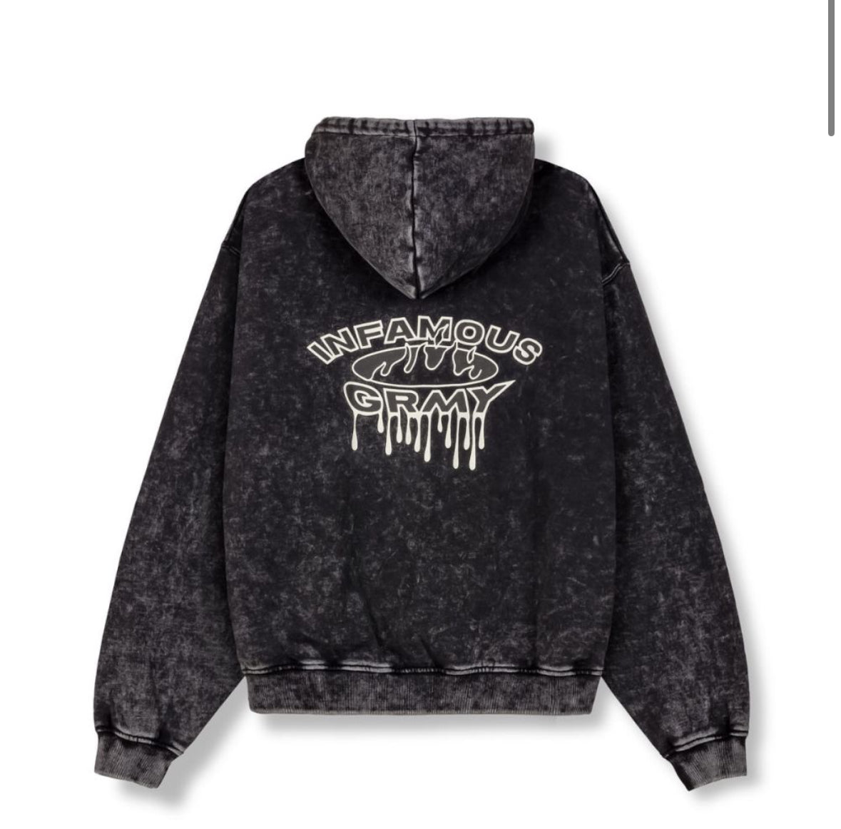 Grimey Follow The Dollar Washed Boxy Hoodie Washed Black
