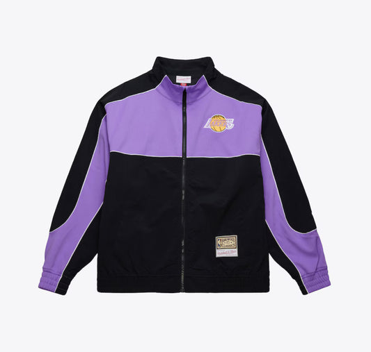 Men's Black Los Angeles Lakers Mesh Nylon Full-Zip Jacket