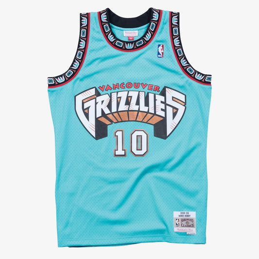 Men's Mike Bibby Turquoise Vancouver Grizzlies 1998/99 Hardwood Classics Swingman Player Jersey