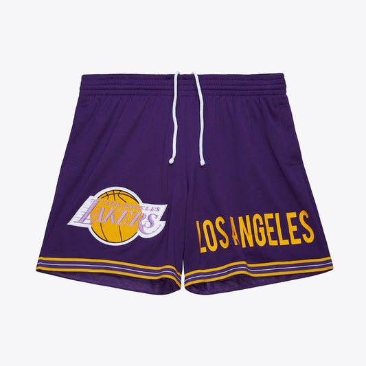 Men's Purple Los Angeles Lakers Team Origins Mesh Shorts